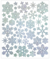 Наклейки "Снежинки", Серебро, 1 шт.